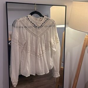 Free People White Lace Blouse XS